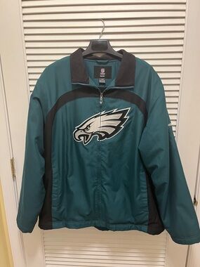 Reebok Philadelphia Eagles Windbreaker Jacket - Midnight Green & Black